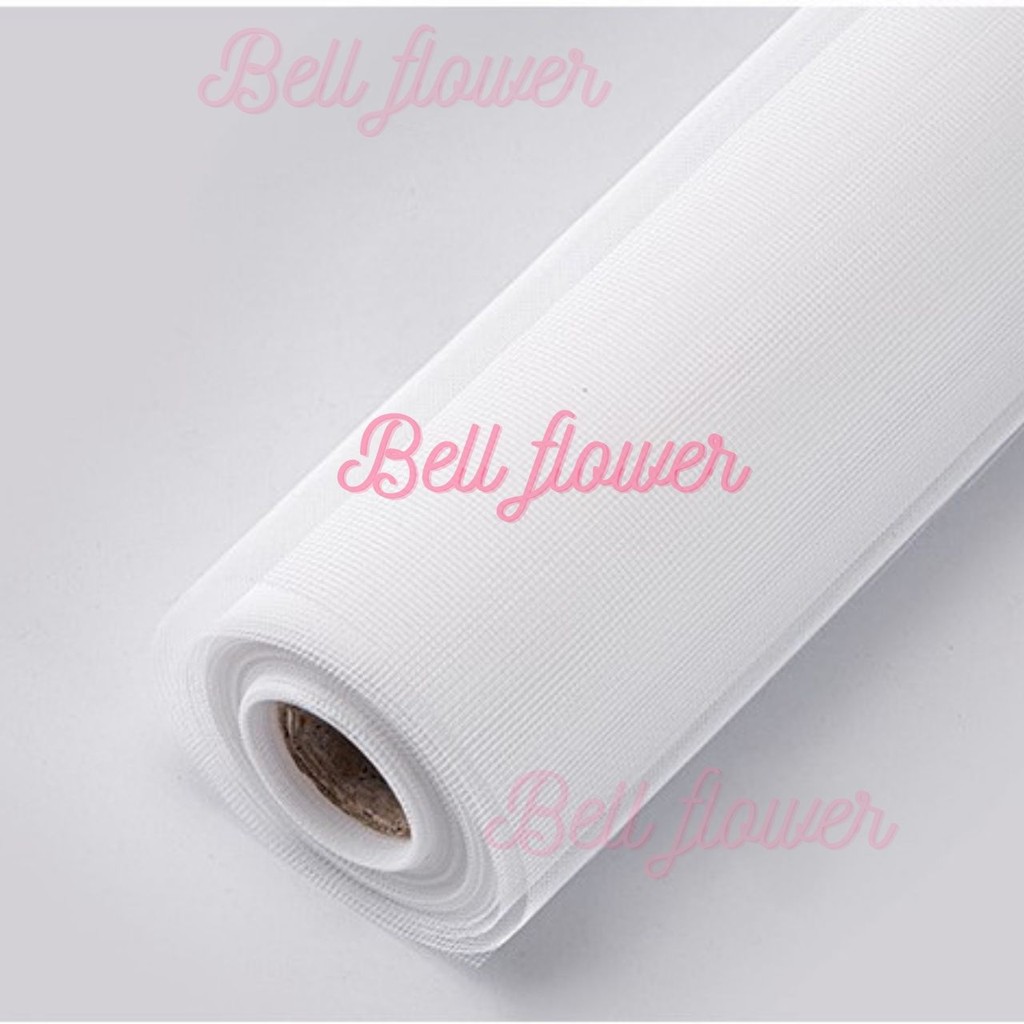 Cuộn Lưới Cứng Thô Gói Hoa Hàn Quốc Đẹp, Rộng 50cm, Vải Lưới Bó Hoa Sáp, Tươi Bell Flower