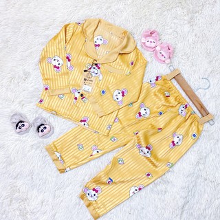 Bộ Ngủ Pijama Dài Tay Cho Bé Chất Lụa Gấm Size 14-24kg BN19 - Babi mama