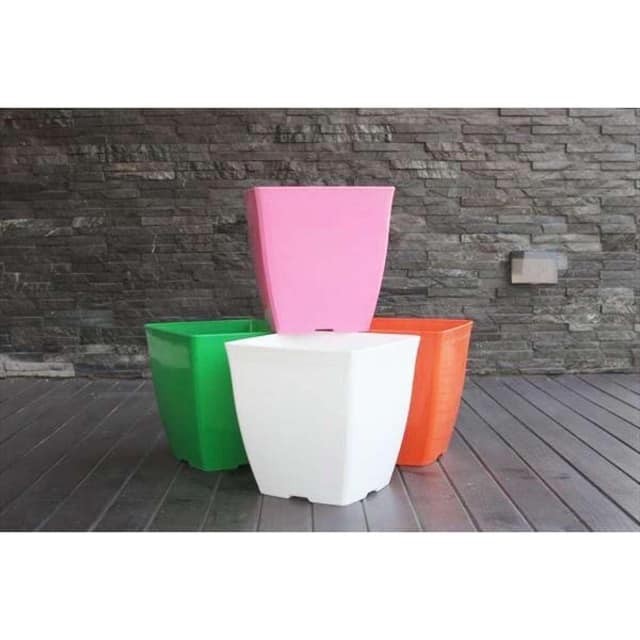 CHẬU VUÔNG TRỒNG HOA CÂY CẢNH MÀU TRẮNG ĐỦ SIZE