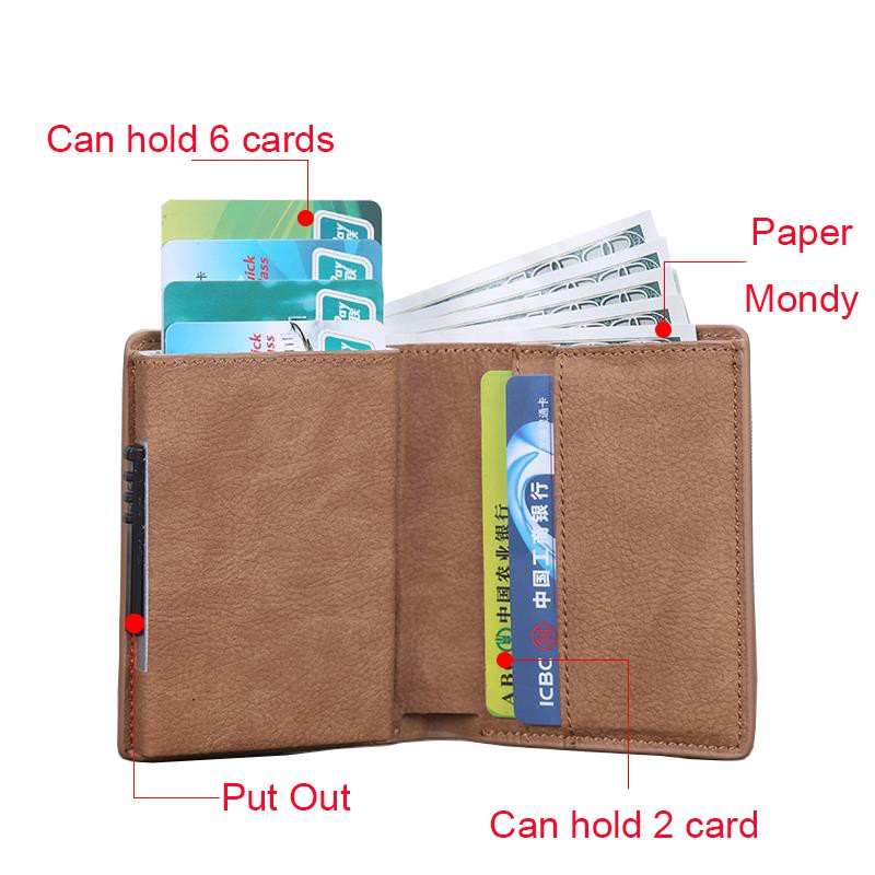 Ví Đựng Thẻ Tự Động Bật Lên Thông Minh RFID Chống Trộm Cho Nam Nữ