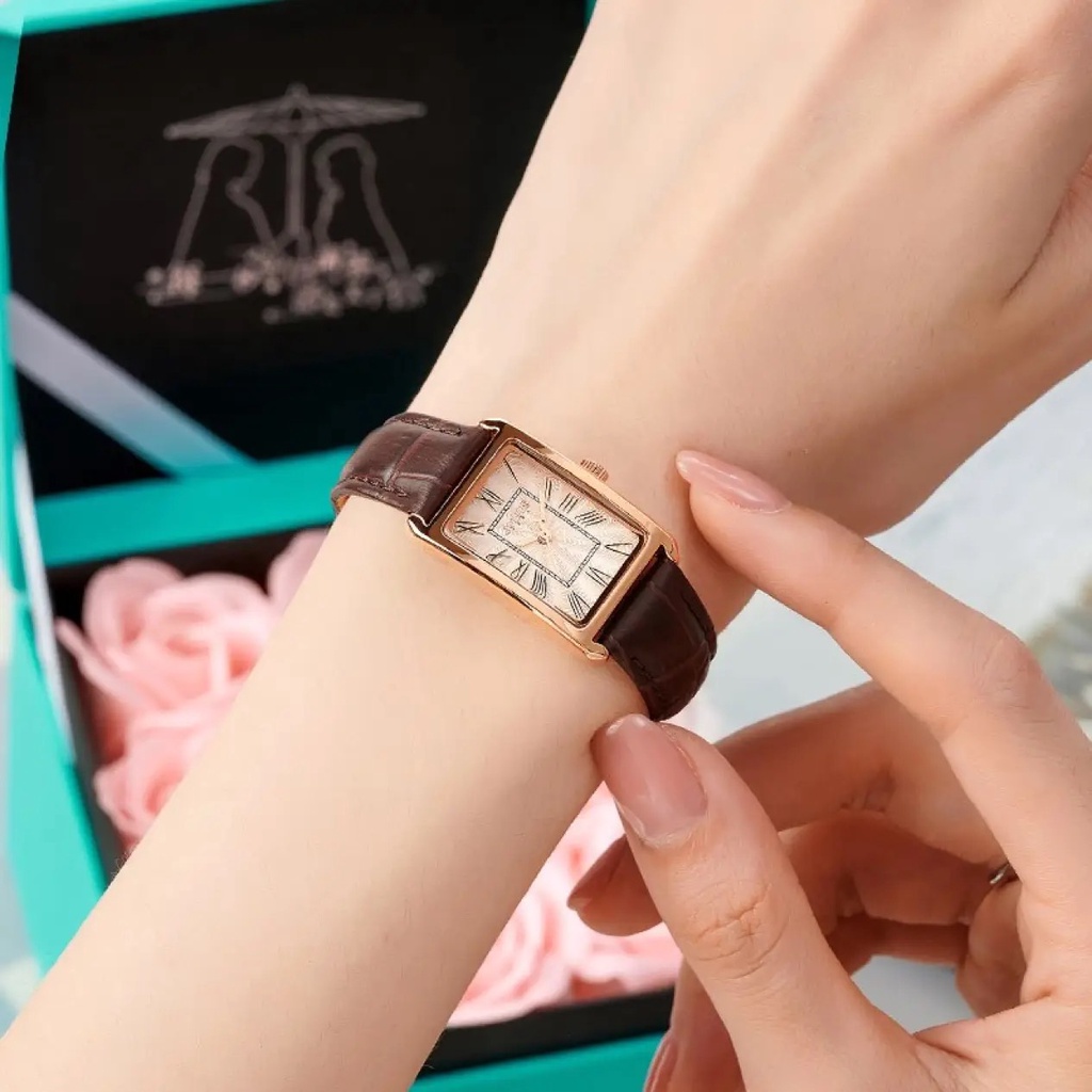 Đồng Hồ Nữ JA-1338C Julius Hàn Quốc Da (Nâu)