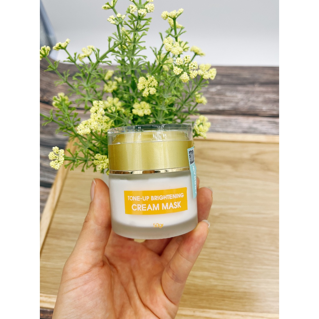 Mặt nạ ngủ ủ trắng dạng kem Ahohaw Tone-up Brighterning Cream Mask
