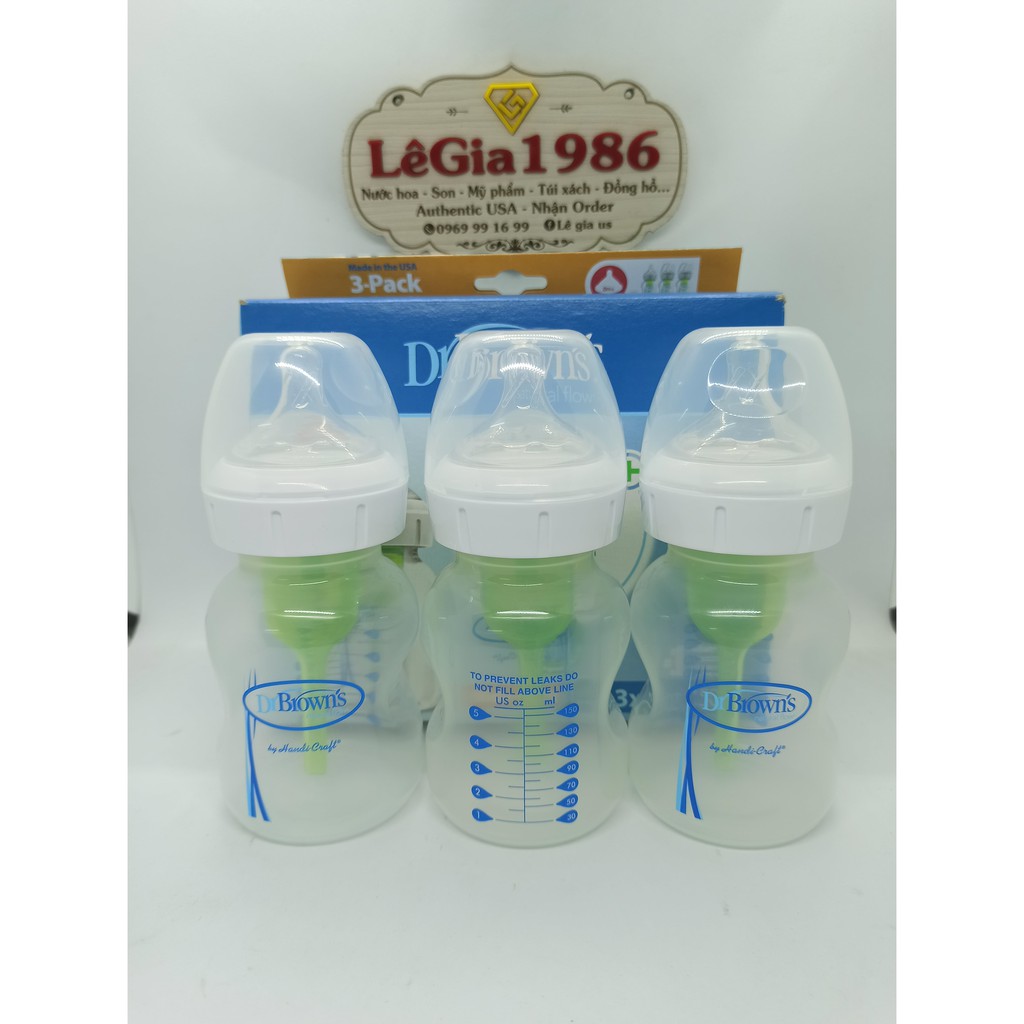 Bình sữa Dr Brown Option Plus  , option   120ml, 150ml, 250ml , 270ml - hàng USA - Tách Set