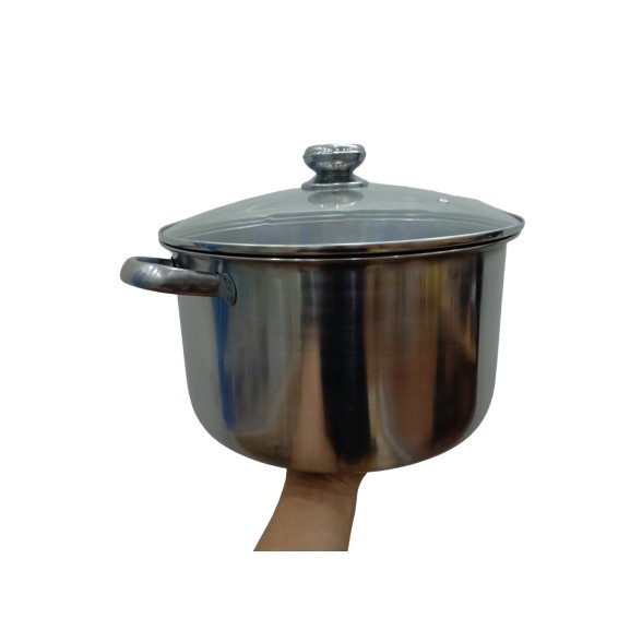 Nồi luộc gà inox D30cm vung kính.Dùng được cho bếp từ...