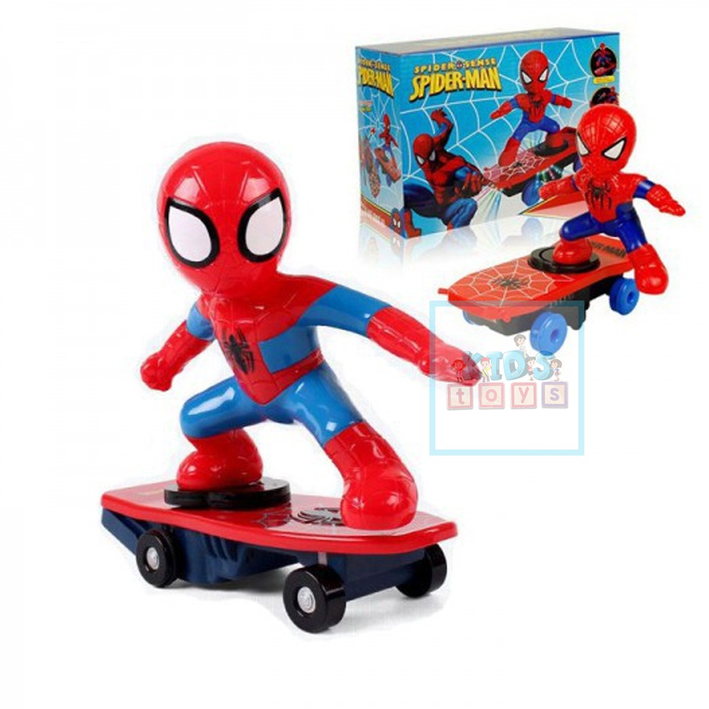 Đồ chơi người nhện lướt ván xoay 360 biết hát và phát ra ánh sáng