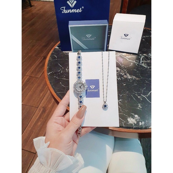 Đồng hồ nữ FUNMEI 25mm chính hãng máy Nhật Miyota đính đá swarovski chắc chắn full box thẻ bảo hành 12 tháng