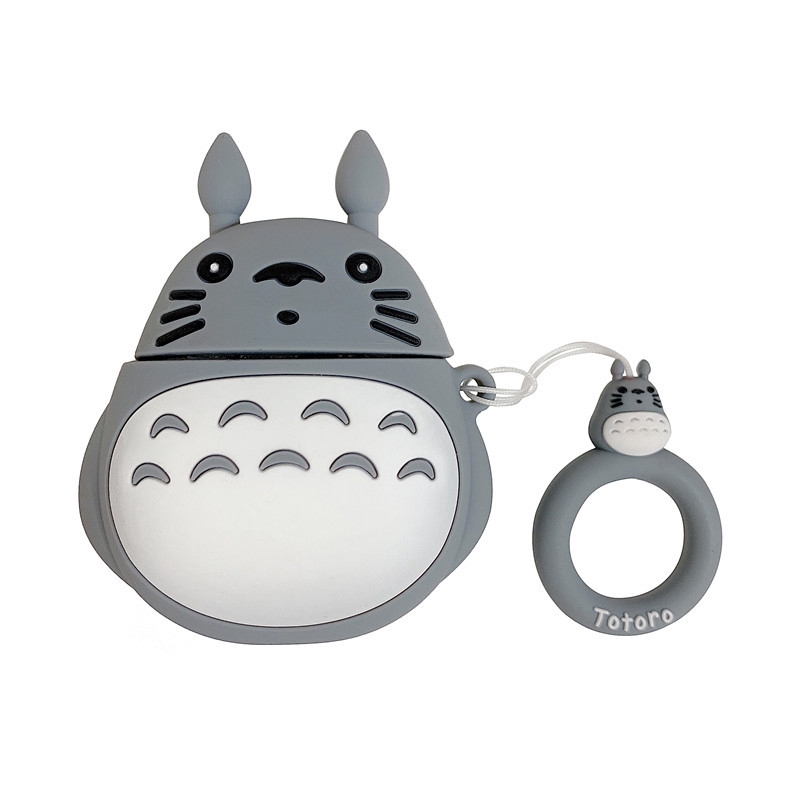 Vỏ silicone hình Totoro dễ thương bọc thay thế cho hộp sạc tai nghe Airpods 1 2 với vòng dây
