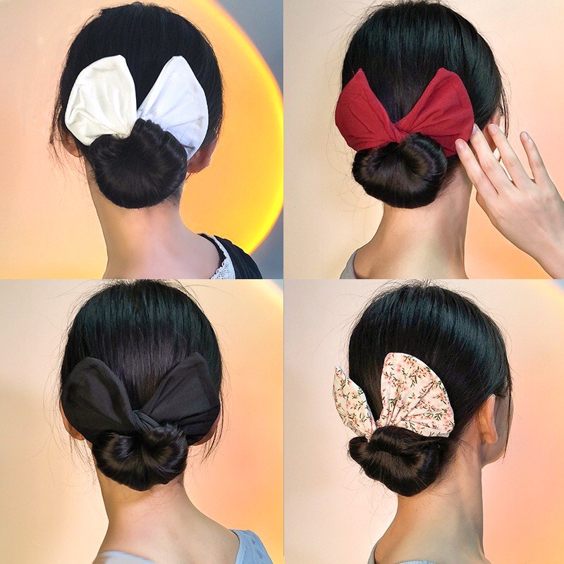 Dụng cụ dây búi tóc bản to củ tỏi hình nơ tiện lợi hot trend nhiều mẫu đẹp Tatitava