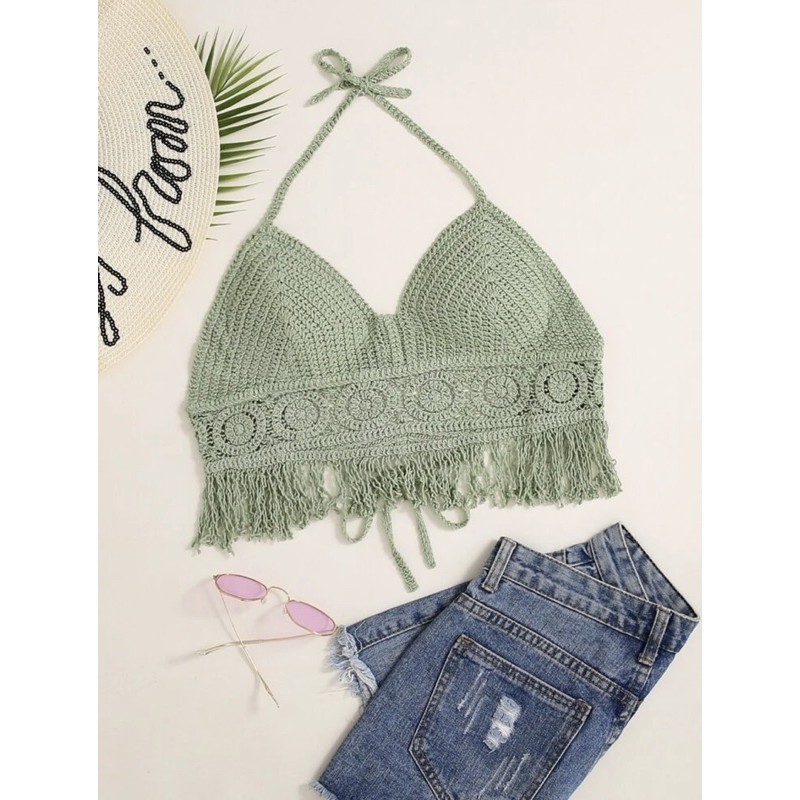 Áo Bơi Nữ Len Đan Có Mút Đệm Phong Cách Boho (Nhiều Màu) | BigBuy360 - bigbuy360.vn