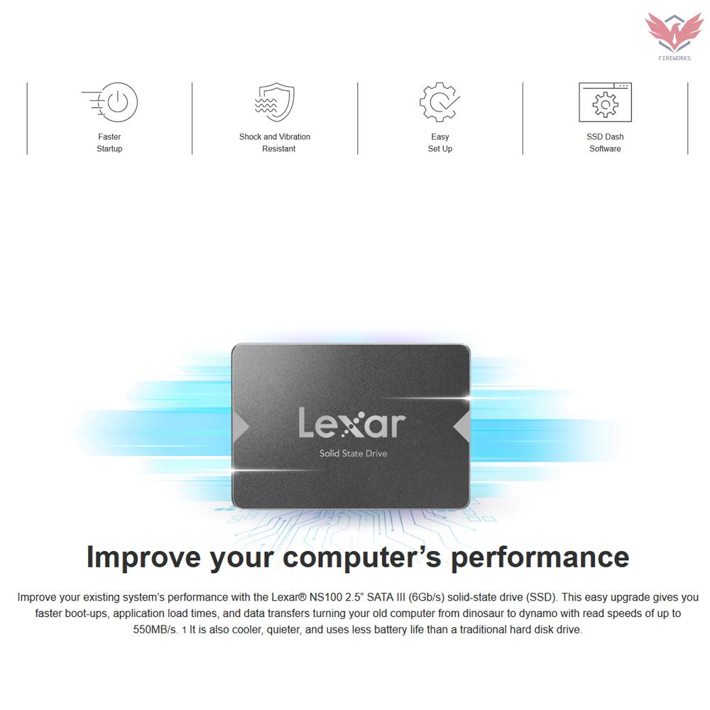 Ổ Cứng Ssd Fir Lexar Ns100 2.5 "Sata Iii (6Gb / S) 128gb Tốc Độ Cao | BigBuy360 - bigbuy360.vn
