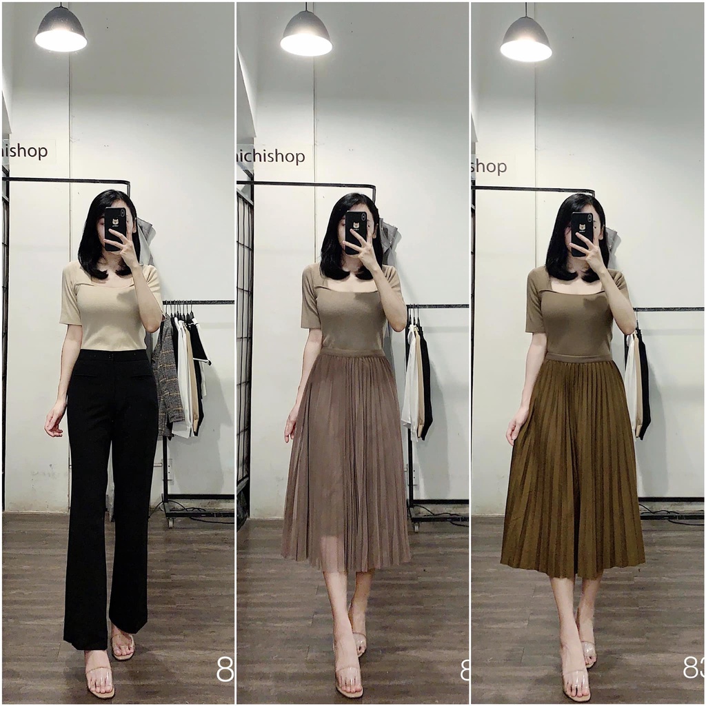 Áo len cổ vuông - 83A15