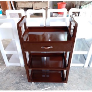 Kệ đẩy gỗ spa 3 tầng, xe đẩy gỗ đựng đồ cao cấp dùng cho spa, thẩm mỹ viện