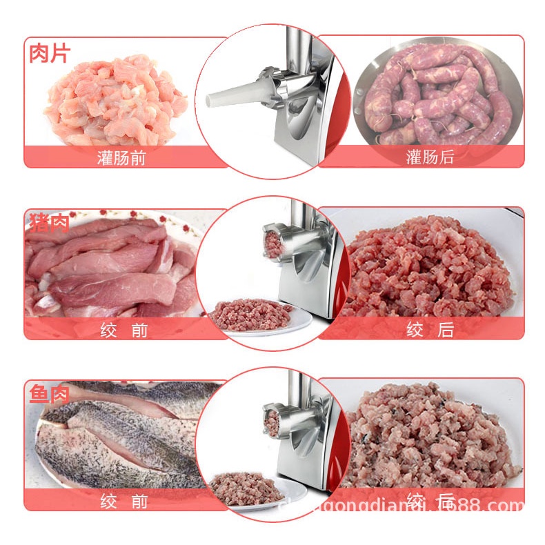 Máy xay thịt công nghiệp - Máy nhồi xúc xích đa năng -xay thịt làm dồi nhanh chóng công suất mạnh dễ vệ sinh