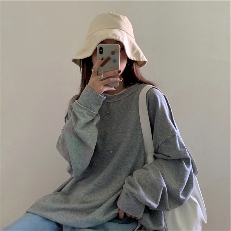 Áo Sweater Tay Dài Cổ Tròn Kiểu Dáng Đơn Giản Nhiều Màu Tùy Chọn Cho Nữ | BigBuy360 - bigbuy360.vn