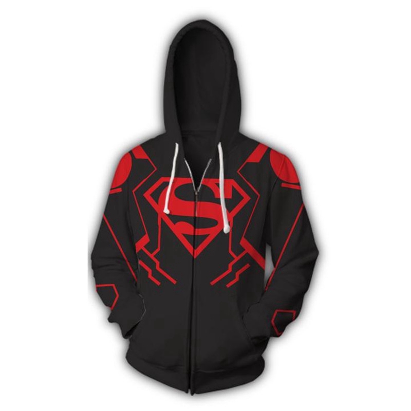 Áo khoác hoodie siêu anh hùng phối khoá kéo hiệu Superman