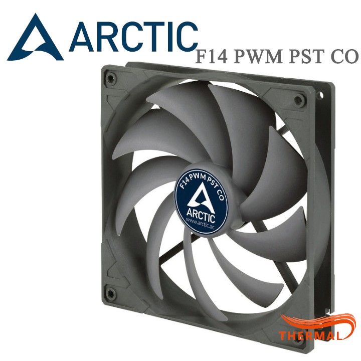 Quạt Fan case 14cm Arctic F14 PWM PST CO - Ổ 2-Ball Bearing bền bỉ, Sức gió lớn