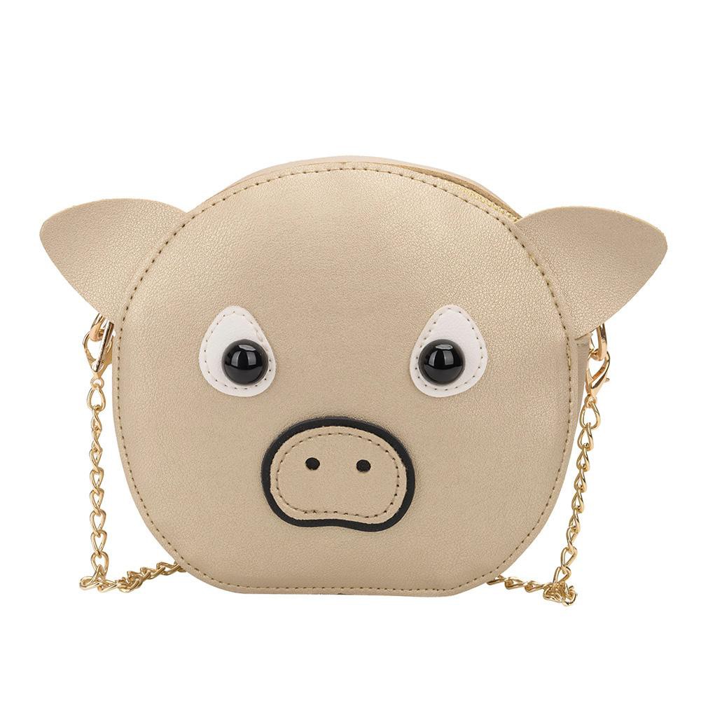 ♚Frendyest♚Cute Pig Leather Children Girls Shoulder Bags Messenger Crossbody Handbags