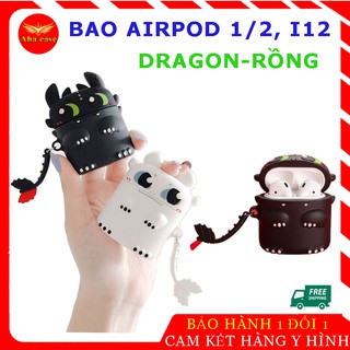 Bao silicon Dragon Rồng bảo vệ tai nghe Airpods1/ 2, i12 ốp Case đựng air.pod, airpod2 bền đẹp