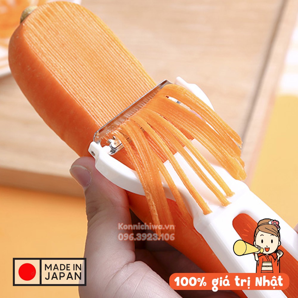 Dao bào củ quả răng cưa EKO | Dụng cụ nạo rau củ thành dạng sợi để làm nộm, xào nấu | Hàng nội địa Nhật