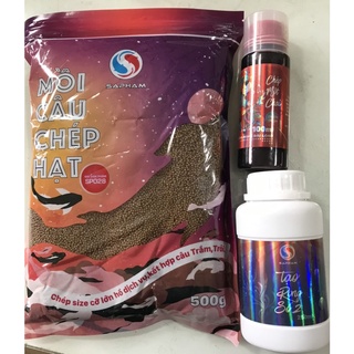 Combo câu chép Sapham gồm chép 1 chai và gói chép hạt