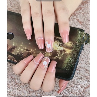 Bộ 24 móng tay giả đính đá kèm keo