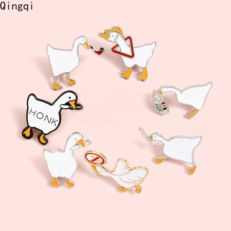 Huy hiệu cài áo Miss Zoe hình chú ngỗng hoạt hình đáng yêu