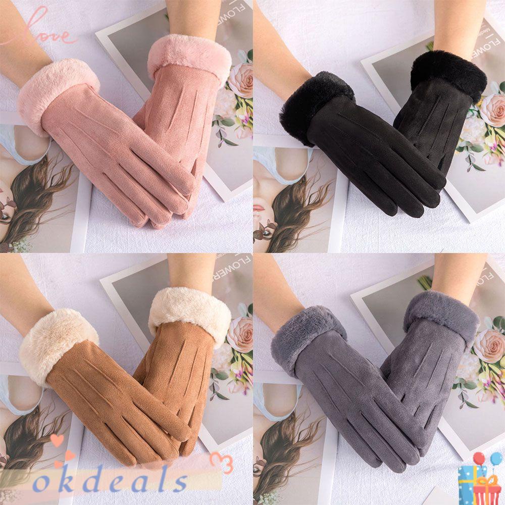 Găng Tay Lông Nhung Giữ Ấm Mùa Thu Đông Có Thể Chạm Màn Hình Cảm Ứng Dành Cho Nữ