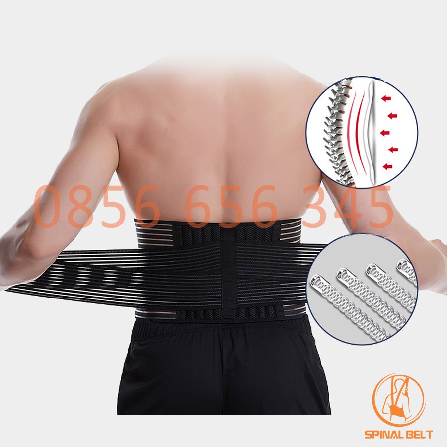 Đai Lưng Cột Sống Spinal Belt Cho Người Thoái Hóa - Thoát Vị- MS2 - Mẫu 6 Thanh Đỡ