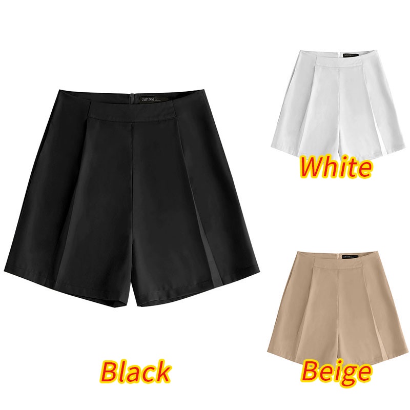 ZANZEA Quần Short Ống Rộng Lưng Cao Kiểu Dáng Đơn Giản Thời Trang Theo Phong Cách Hàn Quốc Cho Nữ