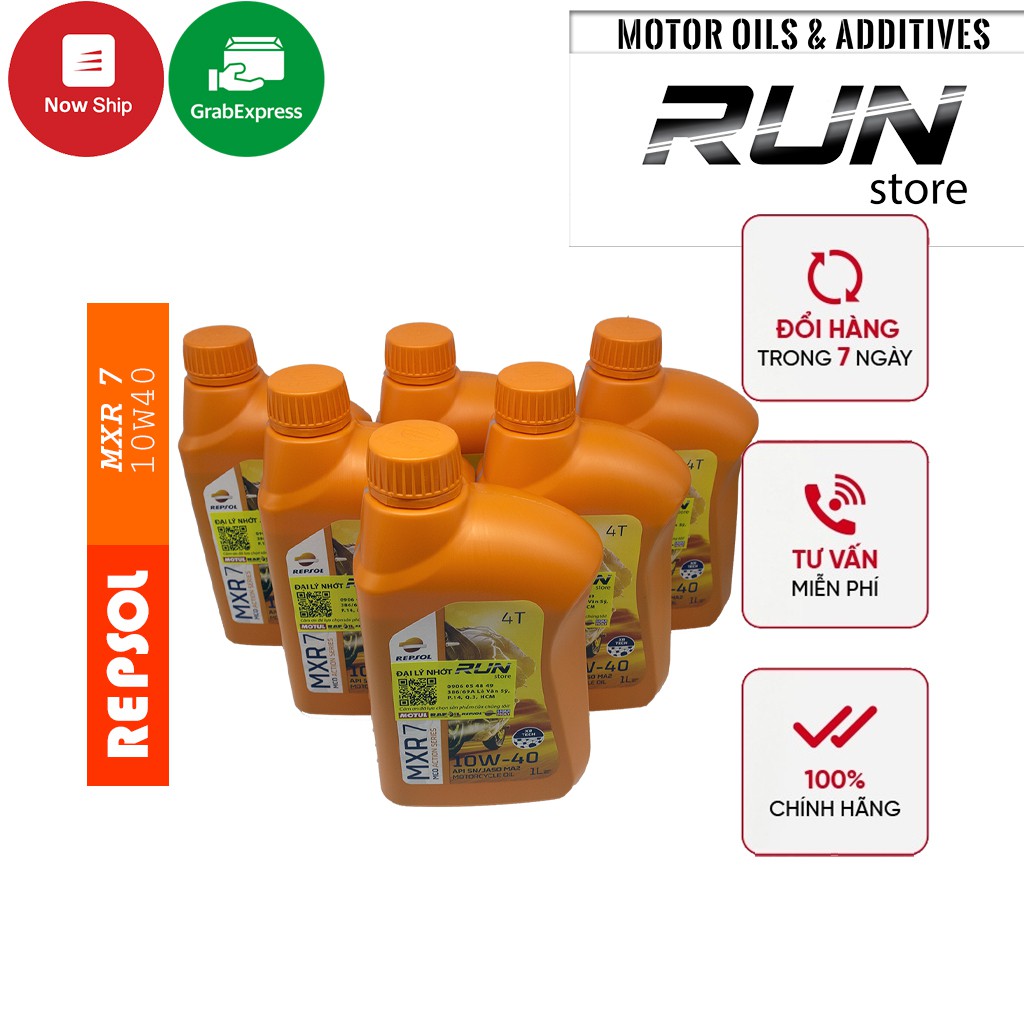 Nhớt Xe Số Gốc Khoáng REPSOL MXR 7 10W40 1000ml - JASO MA2 API SN - Dành Cho Xe số đời cũ - Made in Indonesia