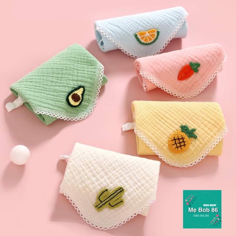 𝐒𝐡𝐨𝐩 𝐌𝐞̣ 𝐁𝐨𝐛 𝟖𝟔 - Khăn yếm tam giác cao cấp vải muslin, khăn sữa vải xô sợi tre bamboo đẹp an toàn cho bé yêu