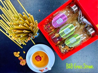 Ống hút cỏ bàng B&B (hộp 100 ống)