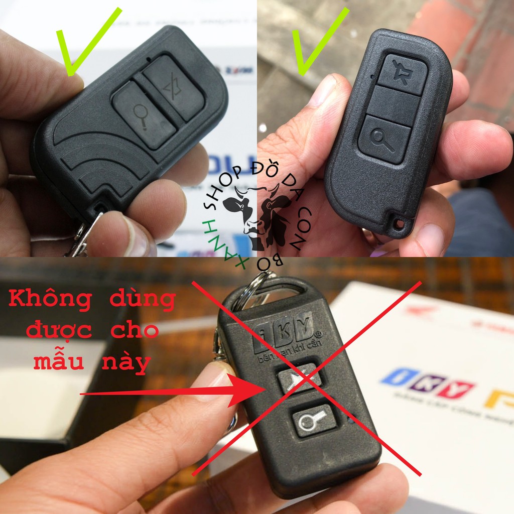 Bao da Chìa khóa Remote iky Chống trộm xe handmade da thật