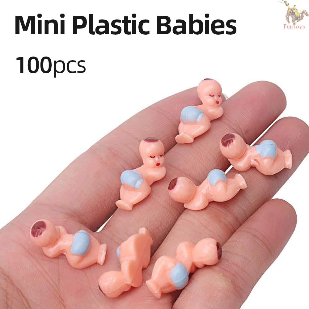 FUNTOYS 100pcs Mini Baby Mini Plastic Babies for Baby Shower Ice Cubes Game Babies Party Decorations