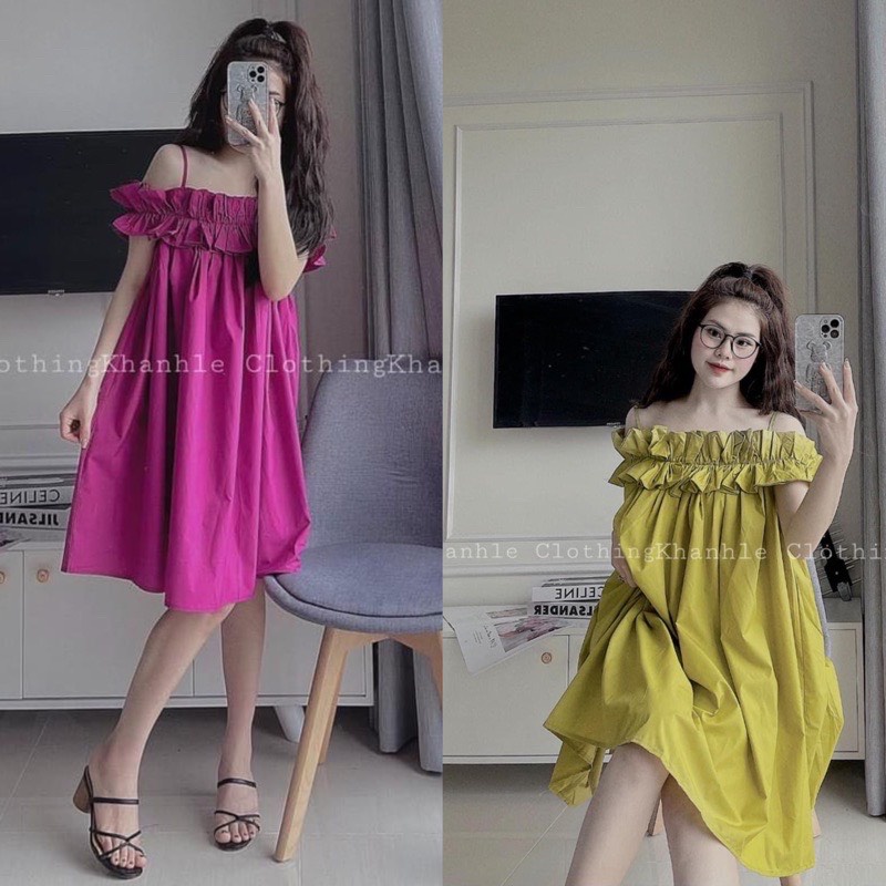 TT 45 - đầm maxi tiểu thư phối bèo cực xinh