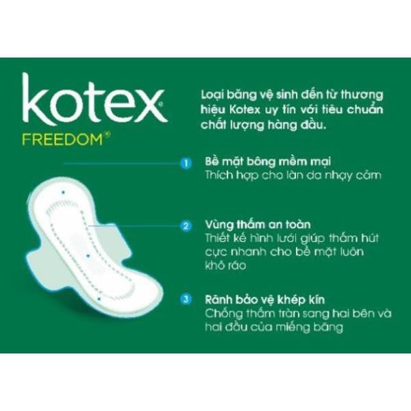Băng vệ sinh Kotex Freedom maxi cánh 8 miếng 1 gói