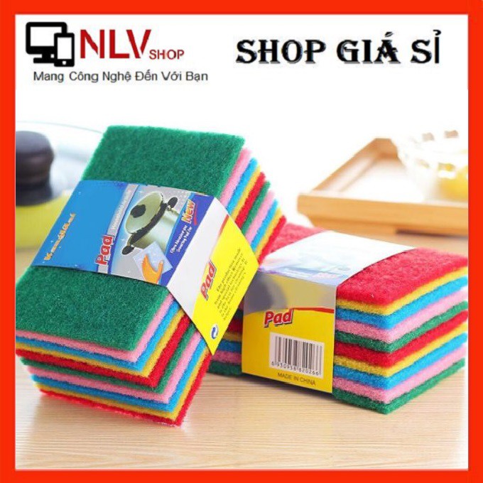 COMBO 10 MIẾNG RỬA CHÉN BỌT BIỂN NHIỀU MÀU (15X10CM)