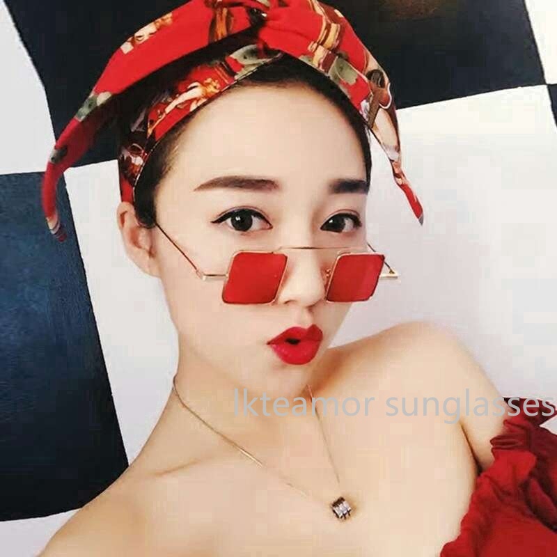 Kính râm vuông gọng bằng kim loại chống tia UV400 dành cho nữ