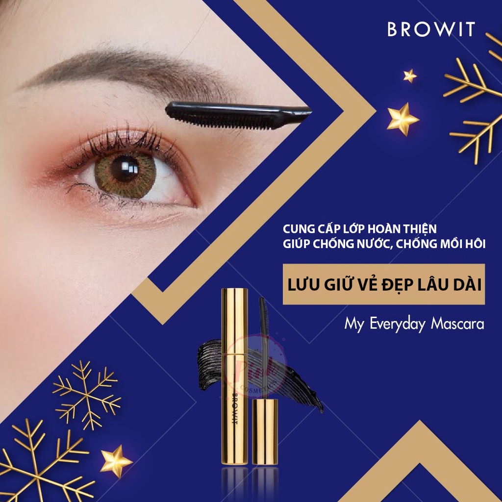 Mascara NongChat Browit Thái Lan, Chuốt mi làm dày, dài cong mi, chống thấm nước, mồ hôi chuyên dụng cho makeup