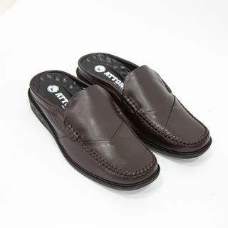 Giày Sapo Nam ATTOM Da Bò Cao Cấp Mẫu Giày Trơn Đơn Giản Mũi Vuông - MSP : AM20285