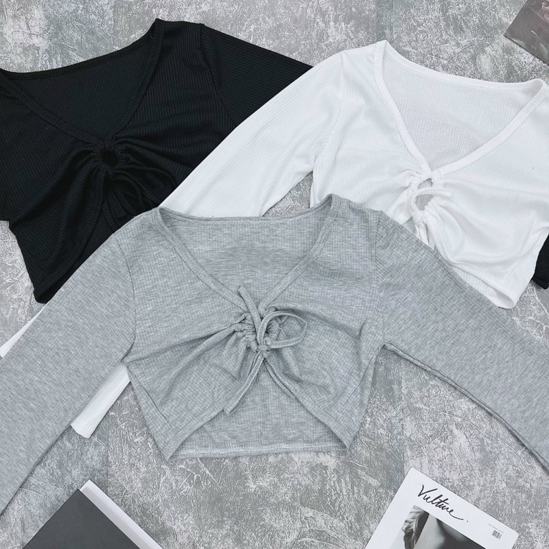 [Ảnh Thật+ Video] ÁO CROPTOP THẮT DÂY NHẤN NGỰC CHIZISHOP PHONG CÁCH THỜI TRANG CRT43