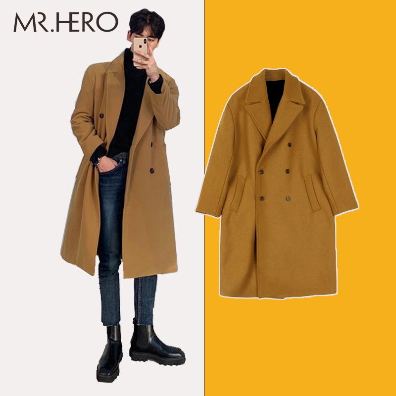 Áo khoác dạ dáng dài form rộng AKD10 măng tô nam 2 lớp M.RO BST thu đông 2022 thời trang Hàn Quốc Mrhero