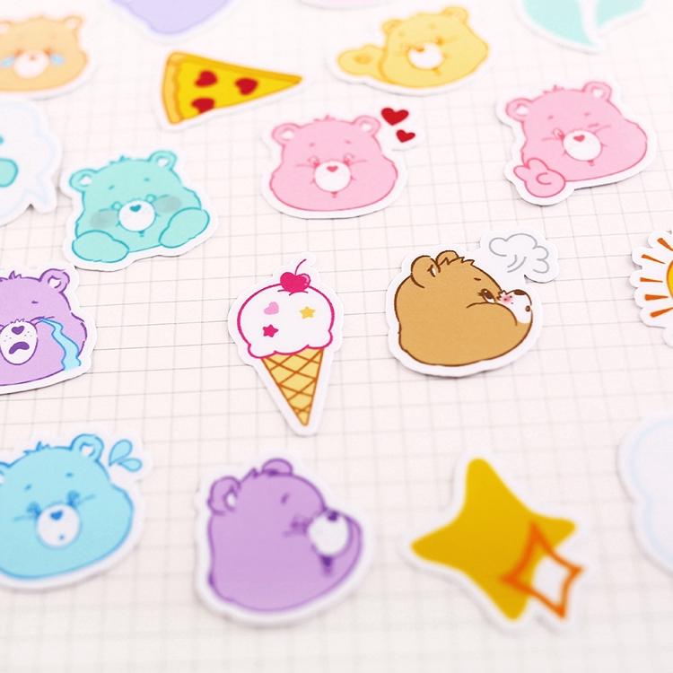 Set 40 hình dán phong cách gấu Q-1 trang trí sổ tay máy tính ván trượt đa dụng