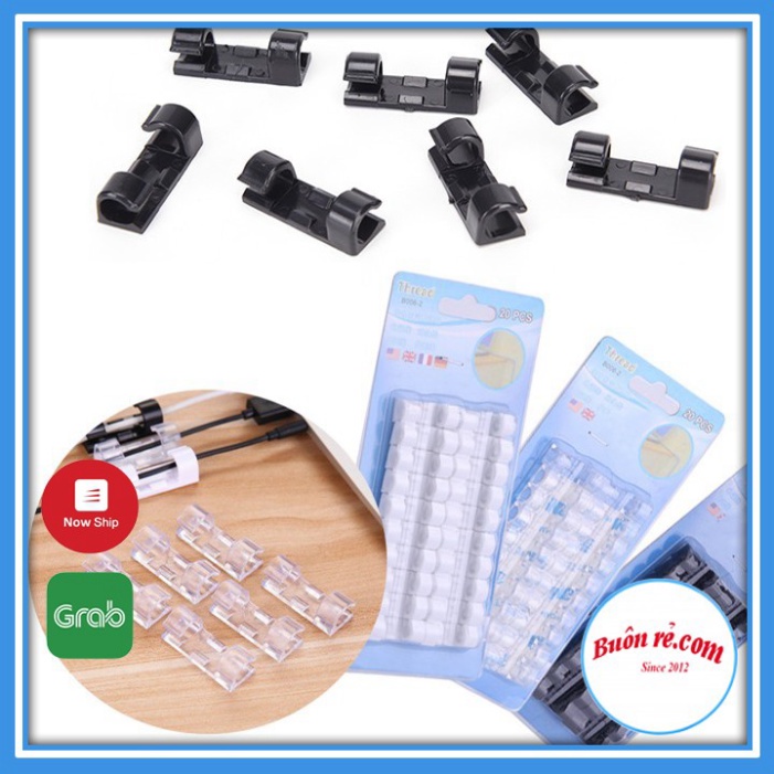 Bộ 20 kẹp cố định dây điện, dây cáp sạc dán tường gọn gàng tiện dụng – Buôn rẻ.com 00901