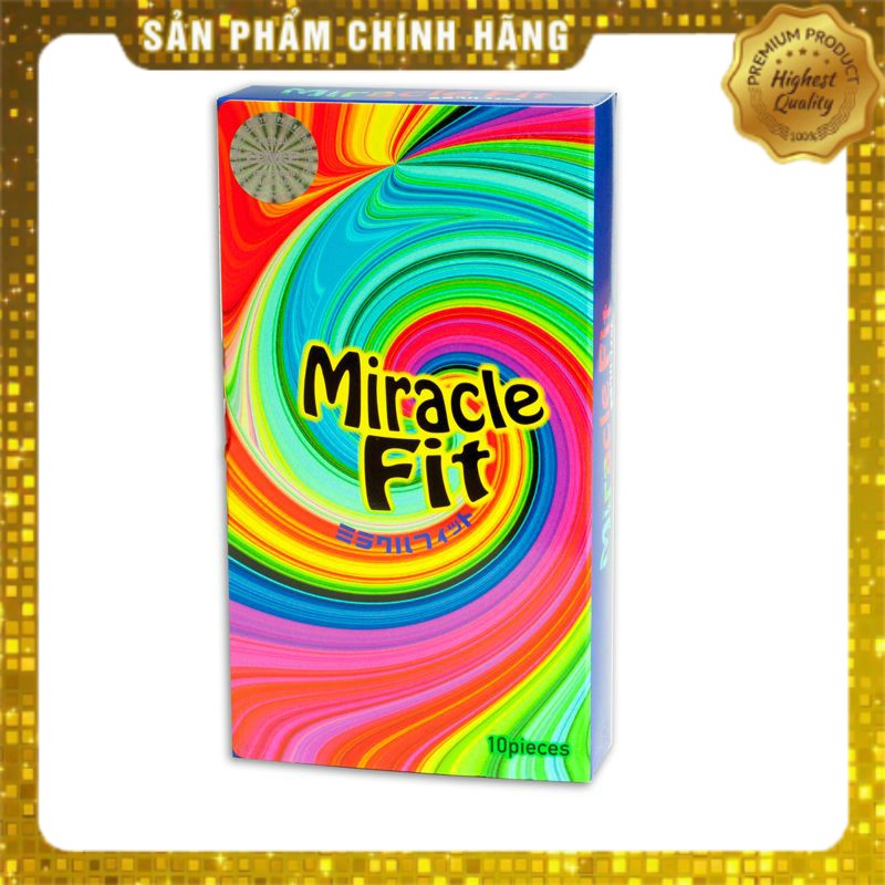 Bao Cao Su Siêu mỏng ôm sát Sagami Miracle Fit - size 49mm - hộp 10 chiếc