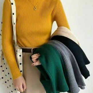 Áo Sweater Dệt Kim Dáng Dài Họa Tiết Hoa Cúc / Rùa Dễ Thương Cho Nữ Vnb-491