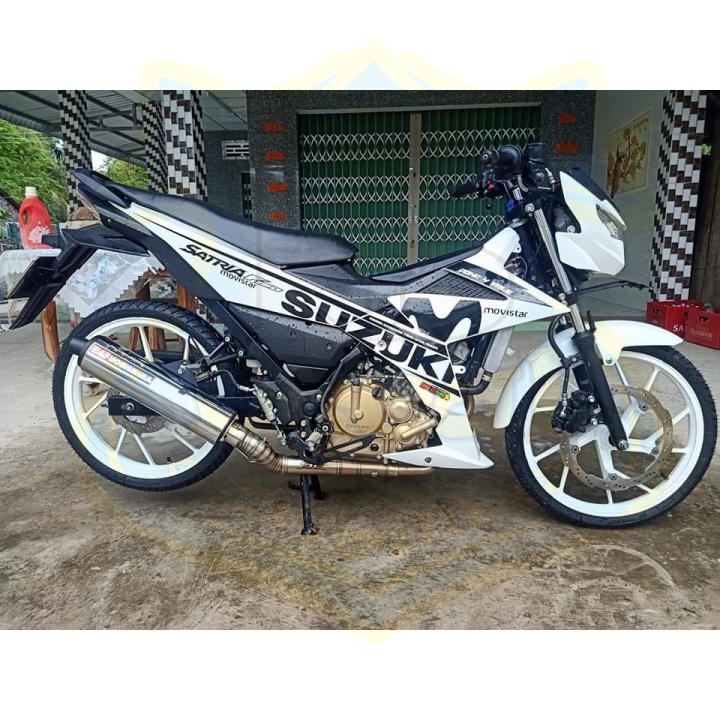 ( Quí khách vui lòng mang ra tiệm cho thợ dán ) Tem satria fi movistar trắng