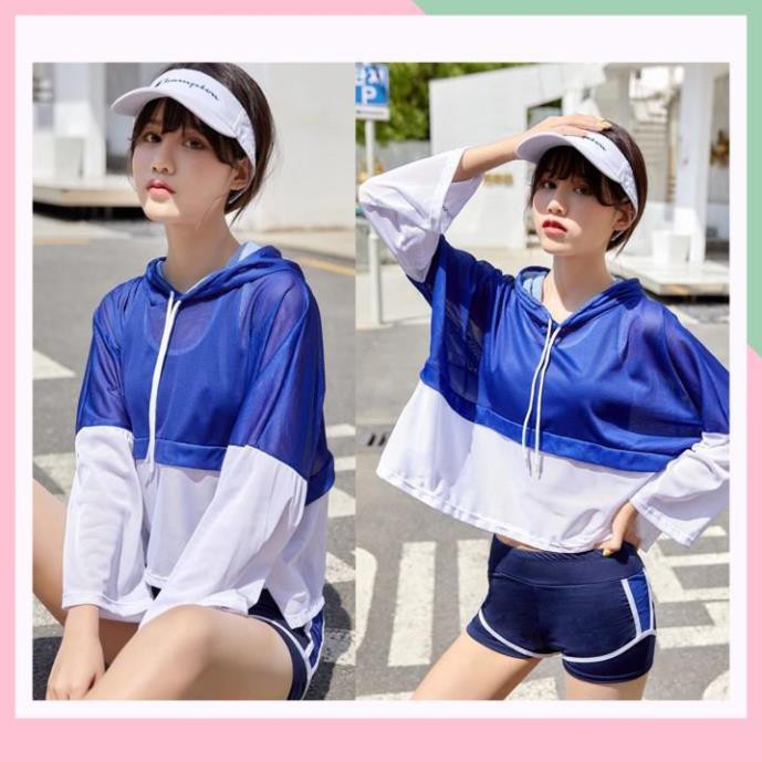 Bộ đồ bơi nữ 3 mảnh có áo hoodie năng động cá tính A