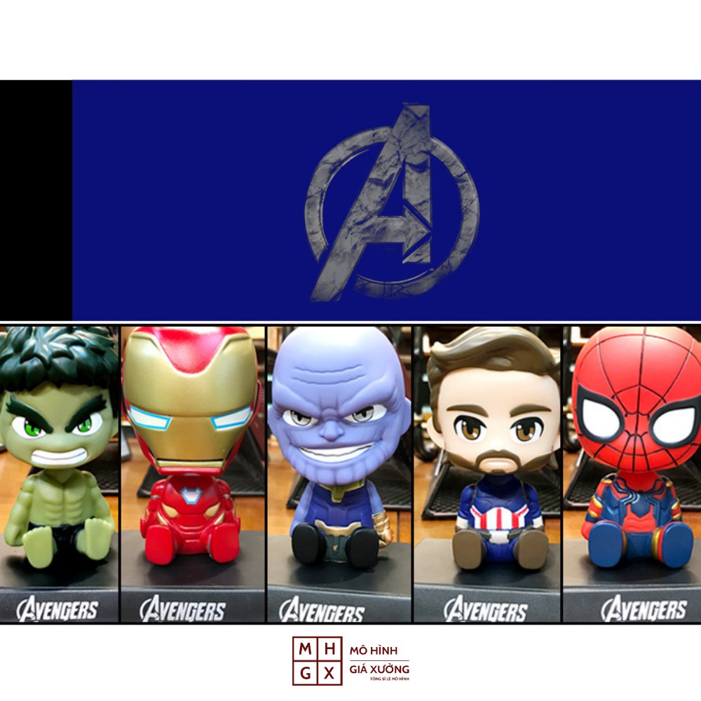 Mô Hình Captain America Lắc Đầu Cao 12cm ( Dùng trang trí trên oto , bàn làm việc ) - Mô Hình Avengers Lắc Đầu