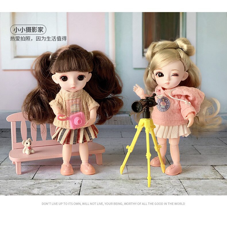 Búp bê bjd 1 / 12 13 khớp chuyển động kèm đồ giáng sinh cho bé gái